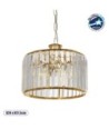 GLOBOSTAR® GLAMOROUS 203-0094 Κλασικό Κρεμαστό Φωτιστικό Οροφής με Ντουί 3 x E27 AC 220-240V IP20 - Χρυσό & Διάφανο - Μ28 x Π28 x Υ21.5cm